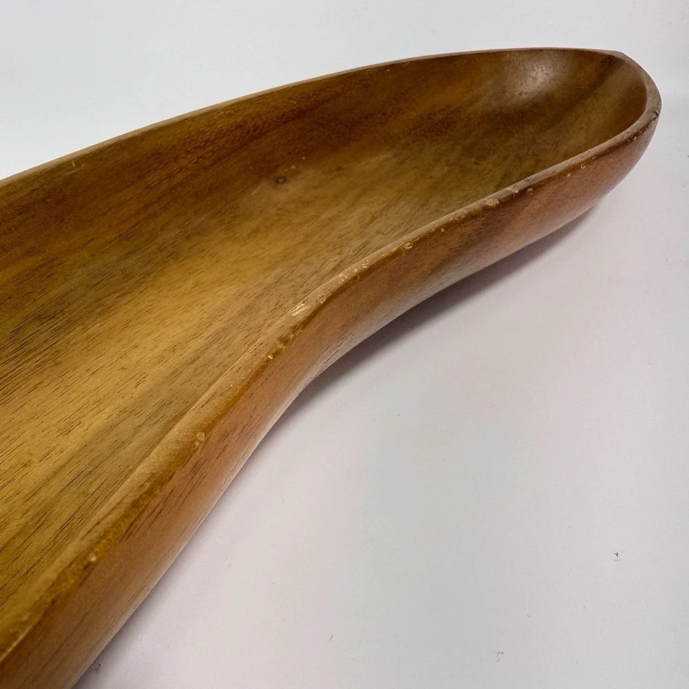 Vintage‎ MCM Serving Fruit Tray Bowl Taverneau Wood Banana Philippines